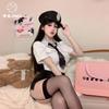 Hot policewoman sexy royal style lingerie cosplay free stewardess tight hip leather skirt