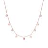Necklace - LUXENTER - Varwi - Multicolored Zircon - 18-carat Rose Gold Finish - Length 42+5 Cm