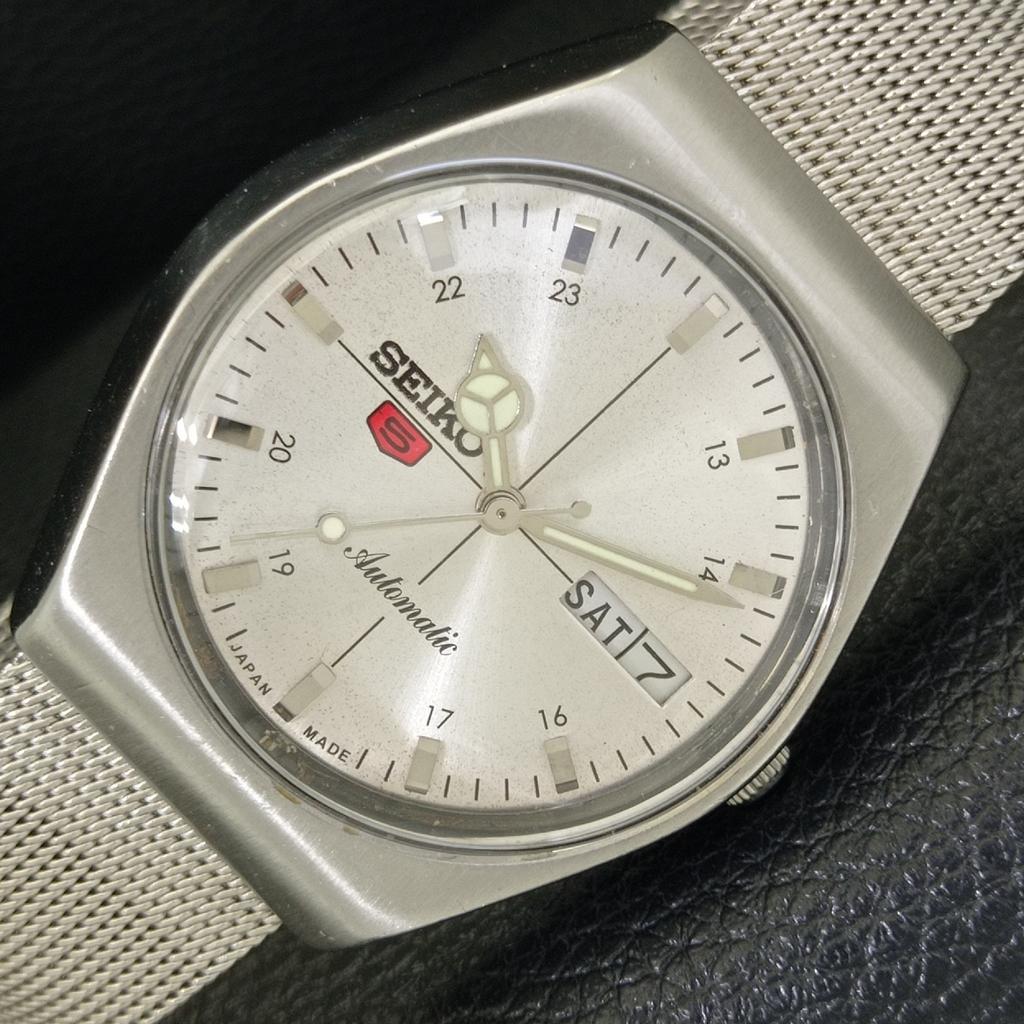 

SEIKO 5 AUTOMATIC 6309A JAPAN MENS VINTAGE SILVER COLOR DIAL WATCH a701486-5 R206b-a701486