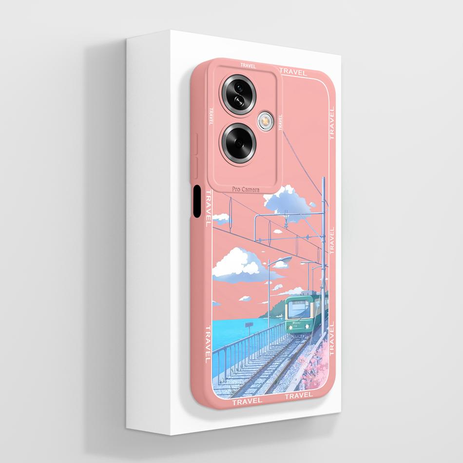 Cute Panda Covers For Oppo A79 5G Case For Oppo A2 5G Full Protection Funda For Oppo A 79 Housing Soft Liquid Silicone Back Capa