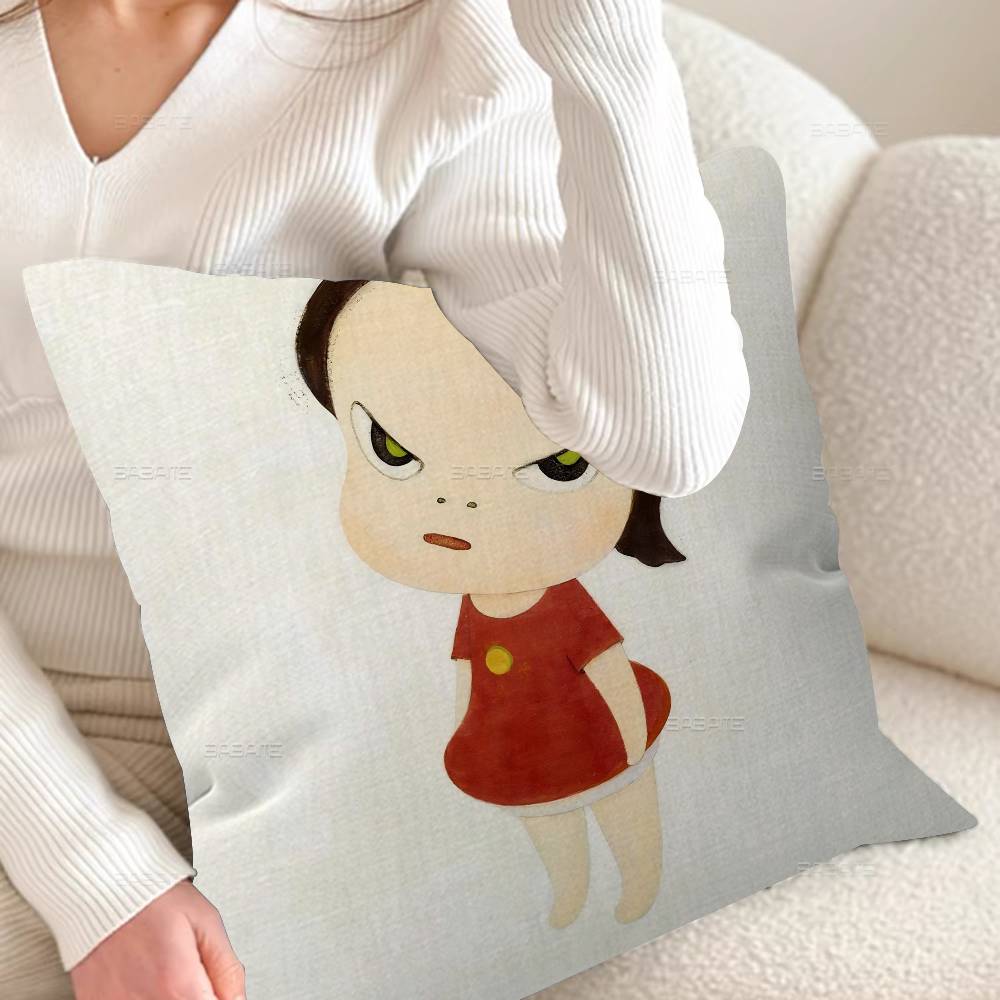 

Yoshitomo Nara Pillow Cushion Cover Pillowcase Living Room Sofa Home Decor Customized 30x30 cm