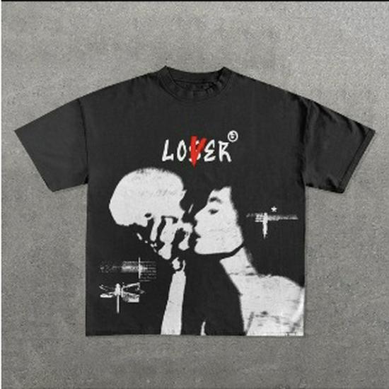 

2024 LONE Casual Loose Cotton Crew Neck Short Sleeve T-shirt Medium