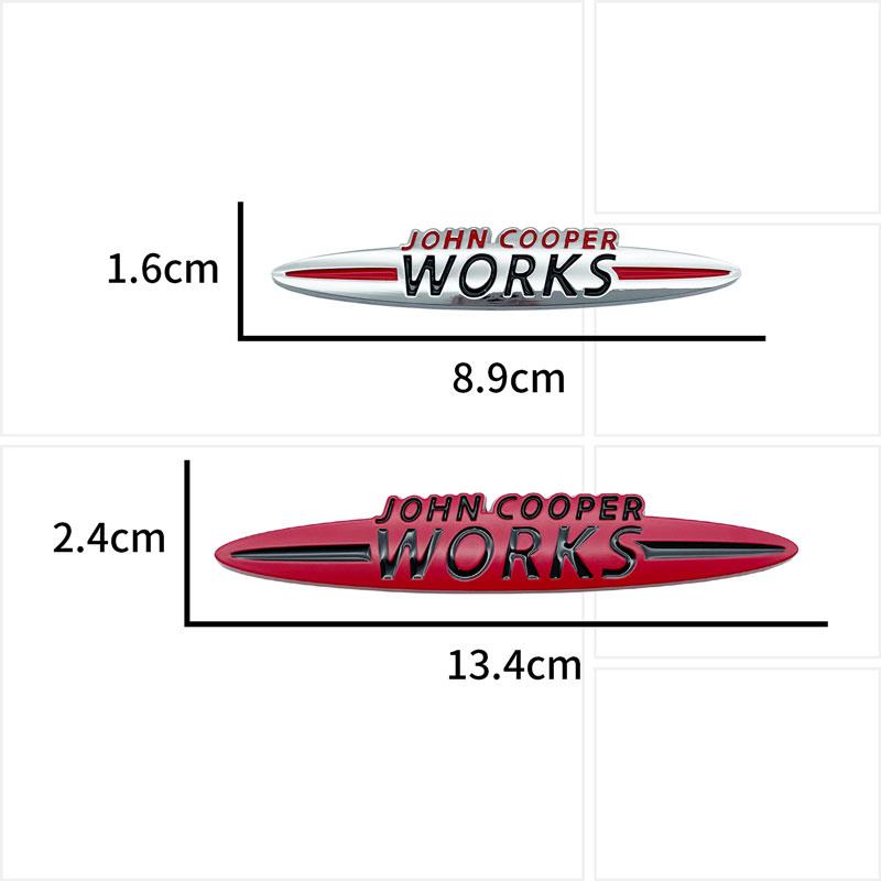 3D Chrome Metal Car Sticker John Cooper Works Emblem Decals For  Mini JCW R50 R52 R53 R55 F56 F55 F60 Fender Front Grille Logo