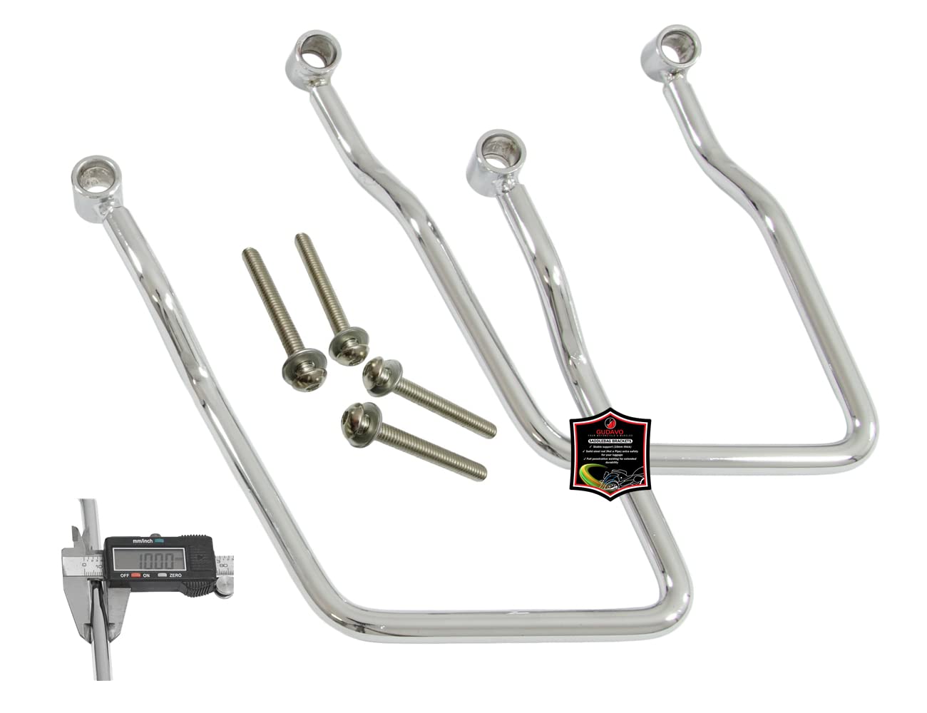 

GUDAVO Luggage Bracket Saddlebag Pannier Support Bar for Honda Shadow Spirit VT750 DC and Yamaha Wildstar (Roadster) XV 1700 Warrior