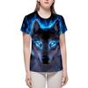 Unisex Vivid 3D Wolf Printed Short Sleeve T-shirt Round Neck Plus Size Tee Top