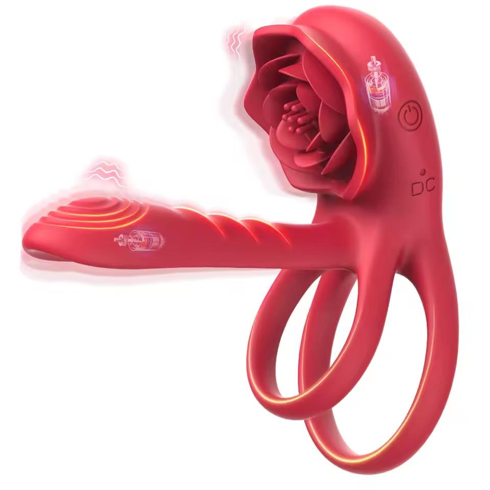 Powerful Rose Vibrating Cock Ring Vibrator Penis Sleeve Sucking Stimulator G-spot Erection Ring Clitoral Couples Adult Sex Toys