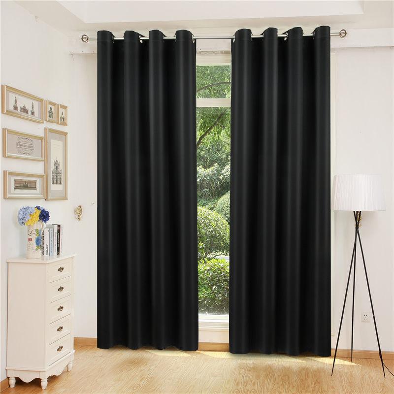 Blackout Thermal Insulation Curtain High Density Polyester Solid Color Window Drapes Modern Minimalist Decor for Bedroom Living Room