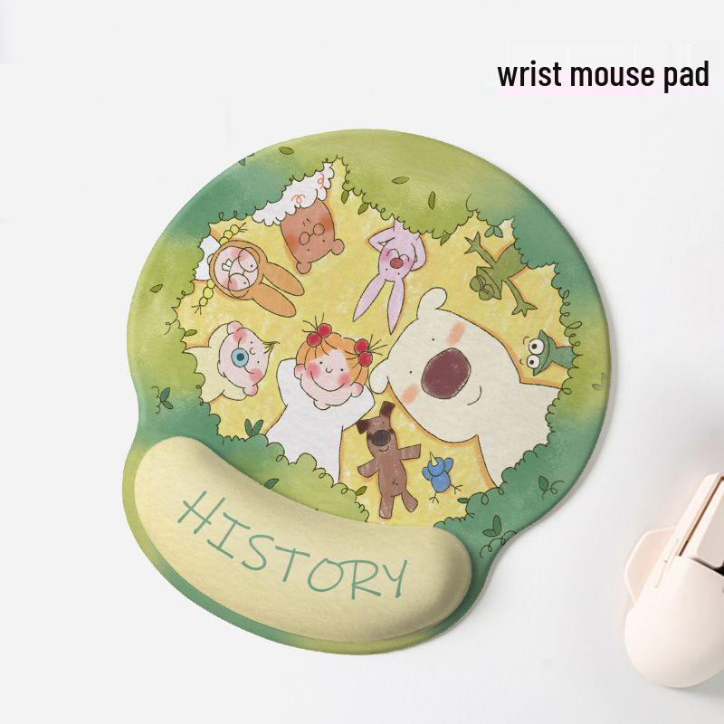 

Cartoon Fun Wrist Rest Mouse Pad - Natural Rubber Base for Gaming & Office, Perfect Gift for Girls