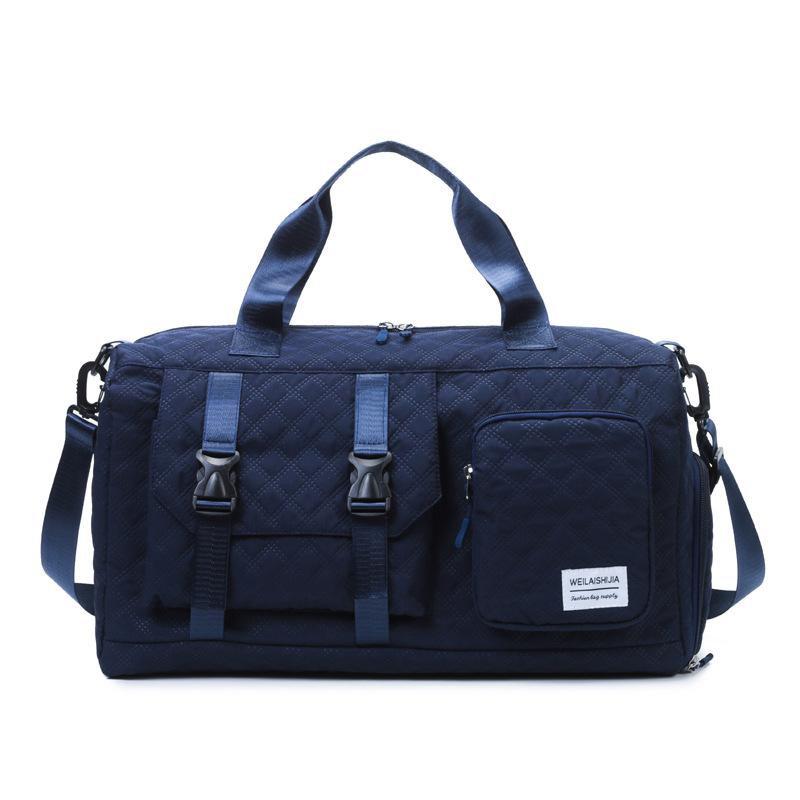 New fashion travel bag women's rhombus large-capacity handbag dry and wet separation swimming fitness bag yoga bag