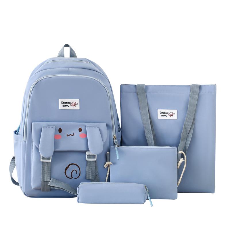 Backpack for Women's Schoolbag New Fashion Trendy Versatile Backpack Four Piece Bag for Primary and Secondary School Students