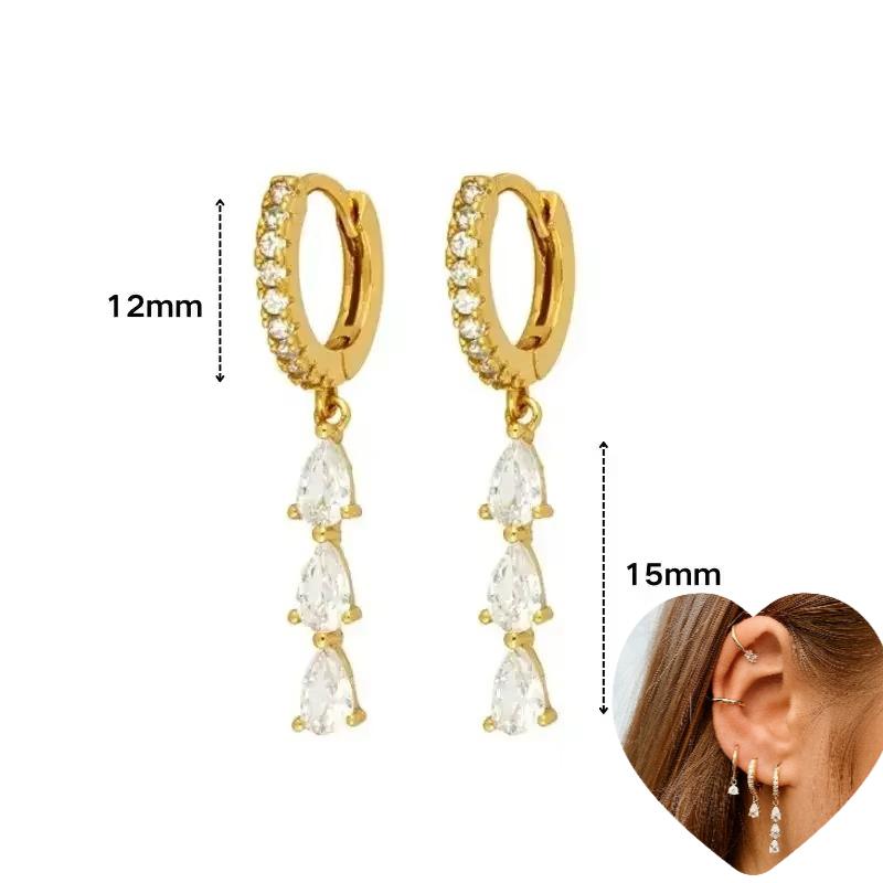 925 Silver Ear Needle White Zircon Butterfly/Water Drop Hoop Earrings Drop Earrings For Women Fashion Wedding Jewelry