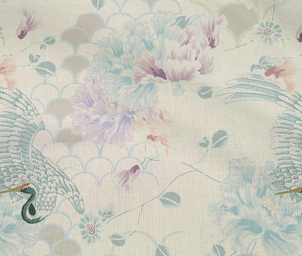 oneOone Cotton Flex Off White Fabric Floral & Peacock Quilting Supplies Print Sewing Fabric By The Yard 40 Inch