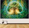 Tree Of Life Tapastry Green Tree Tapestry Wall Hanging,Spiritual Decor,Forest Wall Hanging Decor Vibrant Nature Home Decoration