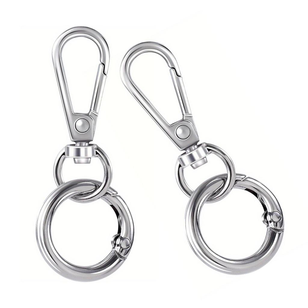 Metal Swivel Lobster Claw Clasps Keychain Clip with Large Key Ring Snap Hooks and Key Rings for Key Chain Making Kits