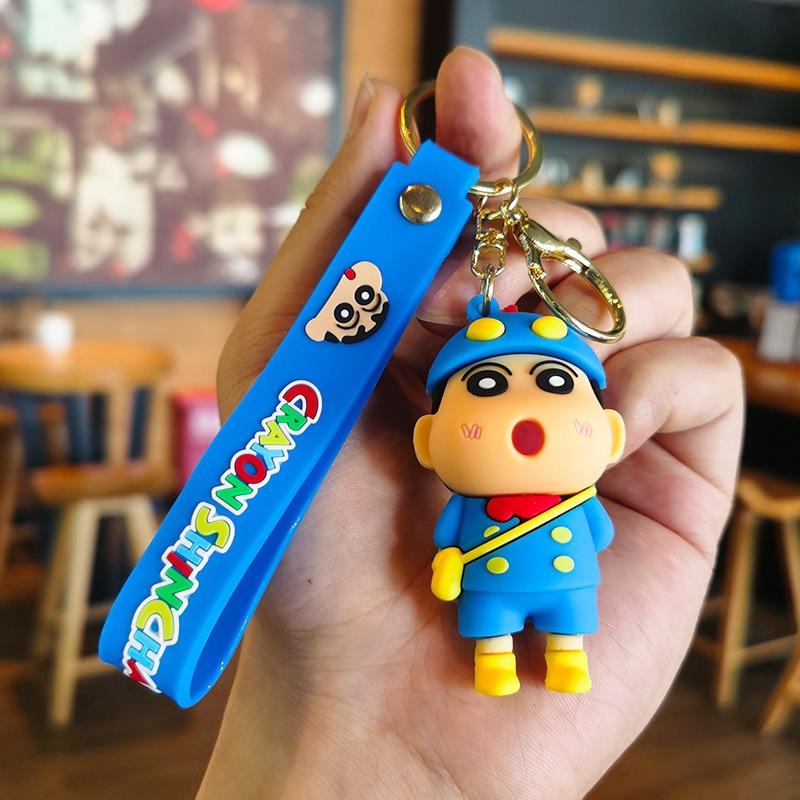 Cute cartoon Crayon Shin-chan PVC doll keychain Epoxy car bag key ring pendant couple key chain pendant small gift