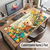 Cat Theme Customized Mouse Pad Personalized Print Name Text Desk Mat For Home Office Table Decor