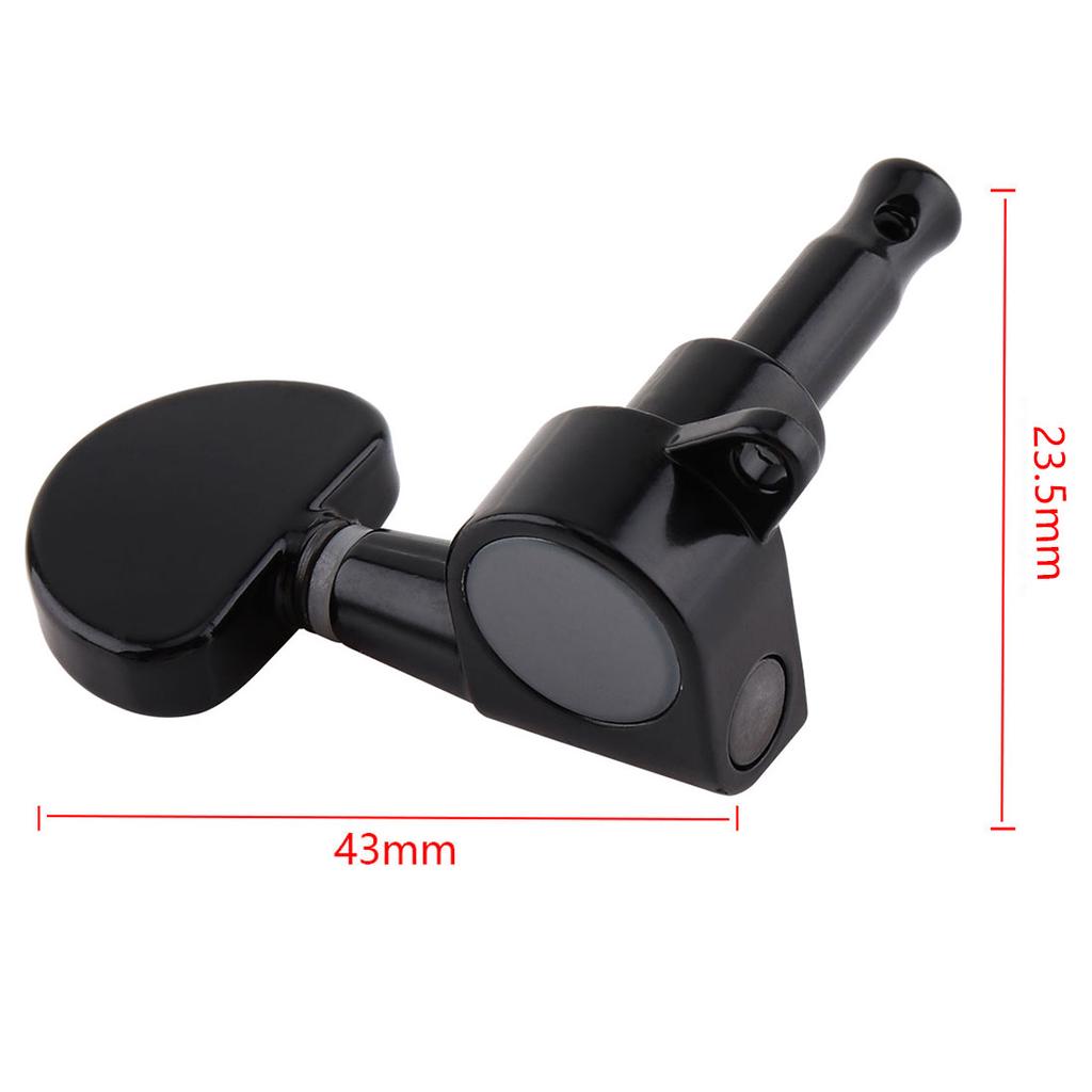6pcs 40 / 41 Inch Folk Guitar Tuning Pegs 3R+3L All Closed Machine Heads Tuners Gold Black Optional