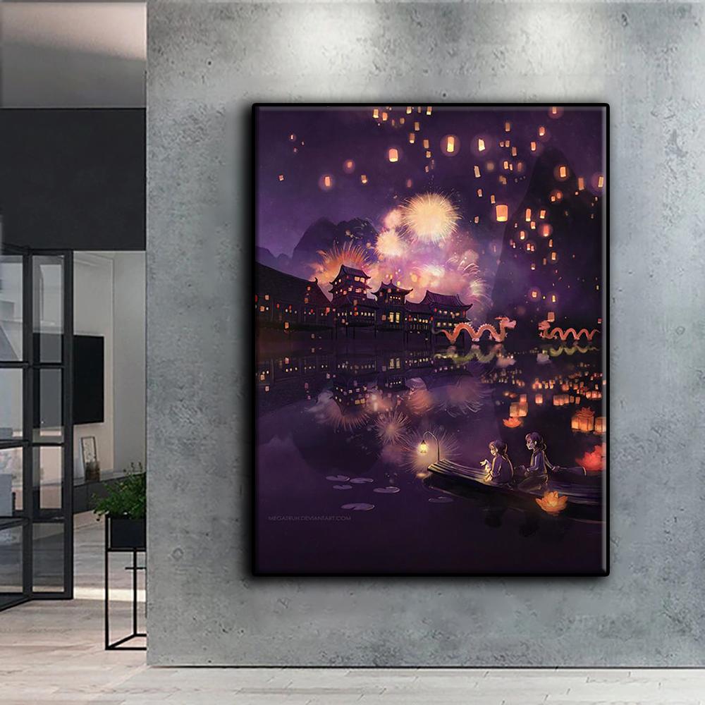 5D Diamond Painting Thaise Lampion And Lotus Flower Light DIY Diamond Embroidery Rhinestone Home Decoration