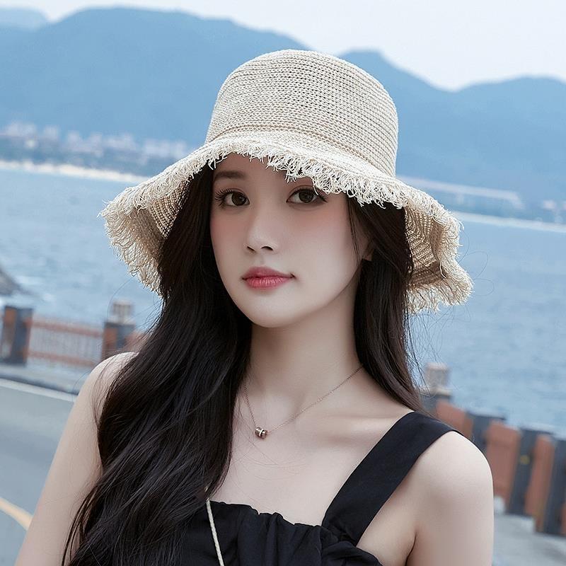 Foldable Sun Hat For Women With Wide Brim And Tassel Sun Protection For Beach And Vacation