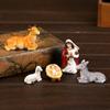 Christmas Nativity Figurines Resin Nativity Scene Statue with Stable Holy Family Statue Table Centerpieces Home Decors