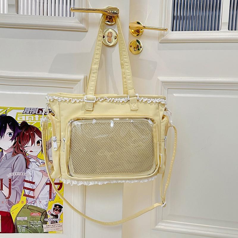 Süße Schleife Transparente Crossbody-Tasche - Große Kapazität JK Süßes Mädchen Abzeichen Tasche