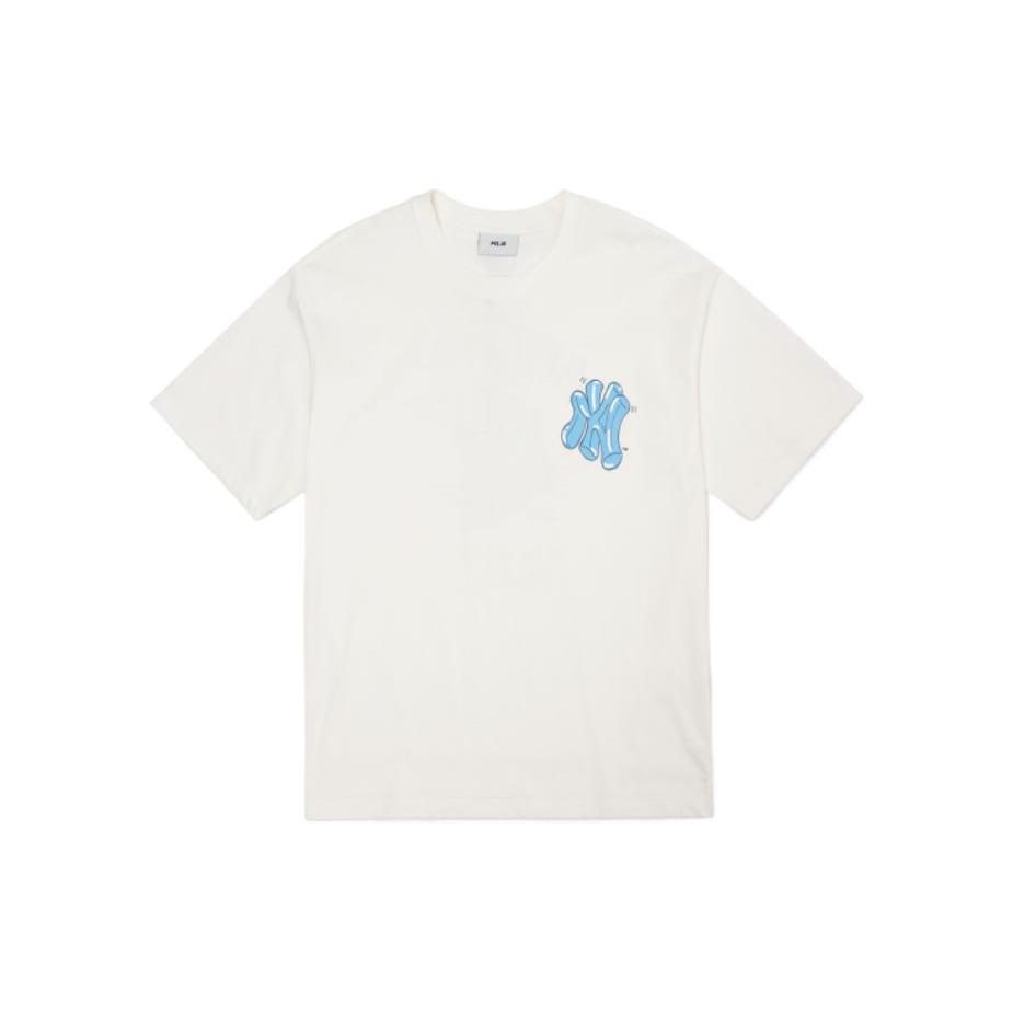 New MLB T Shirts Unisex Ivory White 3ATSL1023-50IVS