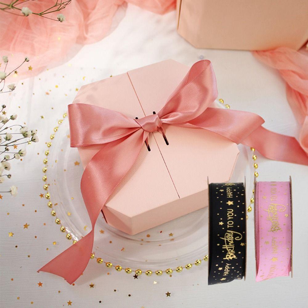 Beautiful Durable Happy-birthday Gift Wrapping Ribbon Ribbon Satin Printing Ribbon Craft Supplies