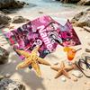 Custom Name Personalized Care Bears Print Beach Towel, for Trip Camping Beach Party Home Decor, Birthday Gift for Family & Friends
