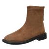 Retro Nische Flache Schwarze Martin Stiefel Damenschuhe 2025 Herbst und Winter Neu Weiches Leder Braune Kurze Stiefel Mittleres Rohr Dünne Stiefel