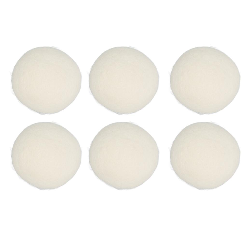 6Pcs Wool Drying Balls Reusable Skin Friendly Static Reduction Time Saving Fabric Softener Ball for