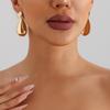 INS Wind Simple Smooth Love Water Drop Metal Earrings Fashion Exaggerated Geometric Heart Stud Earrings Earrings