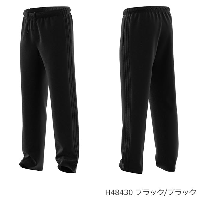 Adidas CI160 Prime Green Essentials Open Hem Track Size Men's Warm-Up 3-Stripes Pants, Black/White (H46110), J/M