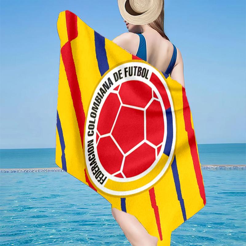 Asciugamano da Spiaggia in Microfibra della Federazione Calcistica Colombiana, Leggero e Asciugatura Rapida, per Viaggi Estivi, Essenziale da Spiaggia, Piscina