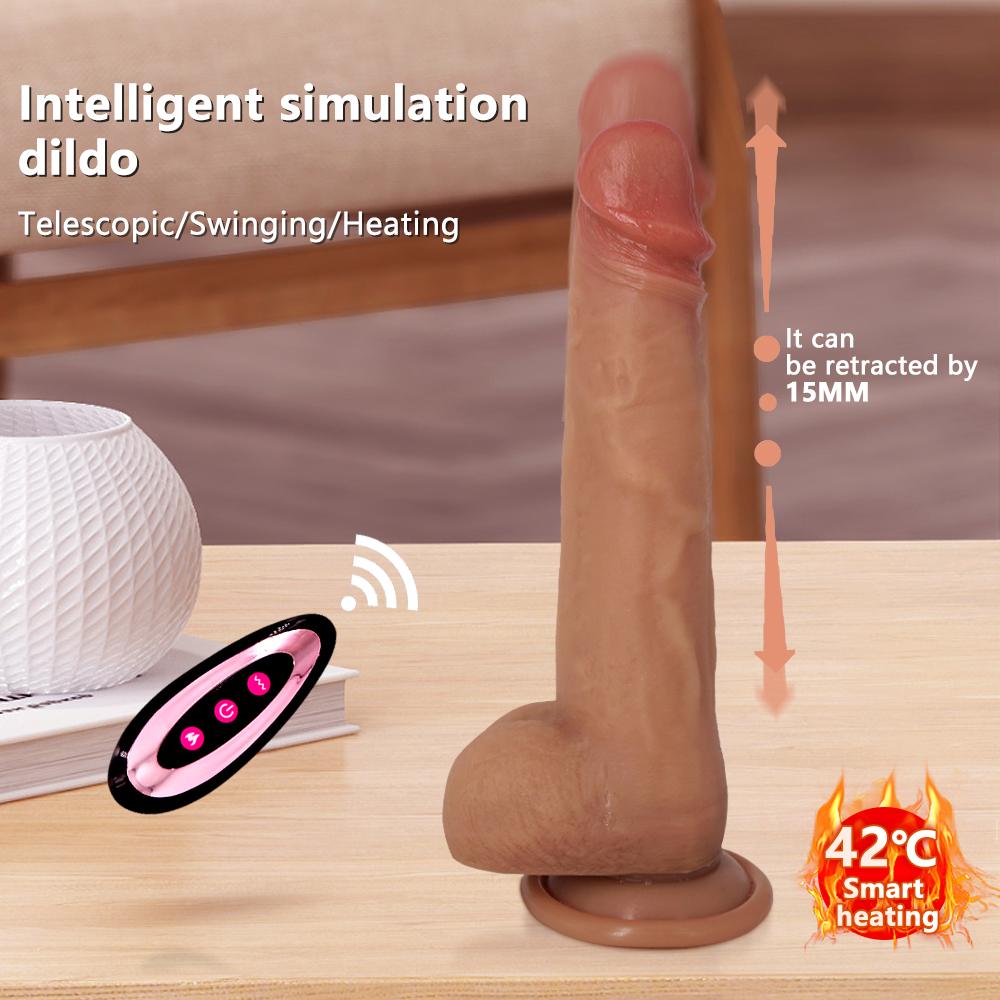 King Cannon Telescopic Swing Vibration Heating Silicone Dildo Masturbation Device Adult Sex Toys Orgasm Artifact