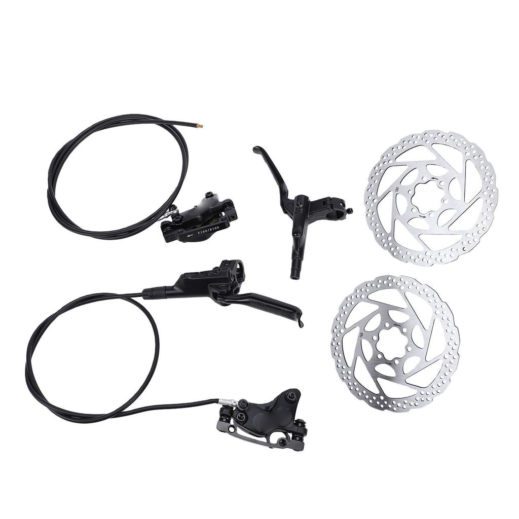 4 Piston Mountain Bike Hydraulic Disc Brake Kit Aluminum Alloy Bike Disc Brake Set with 160mm Rotors