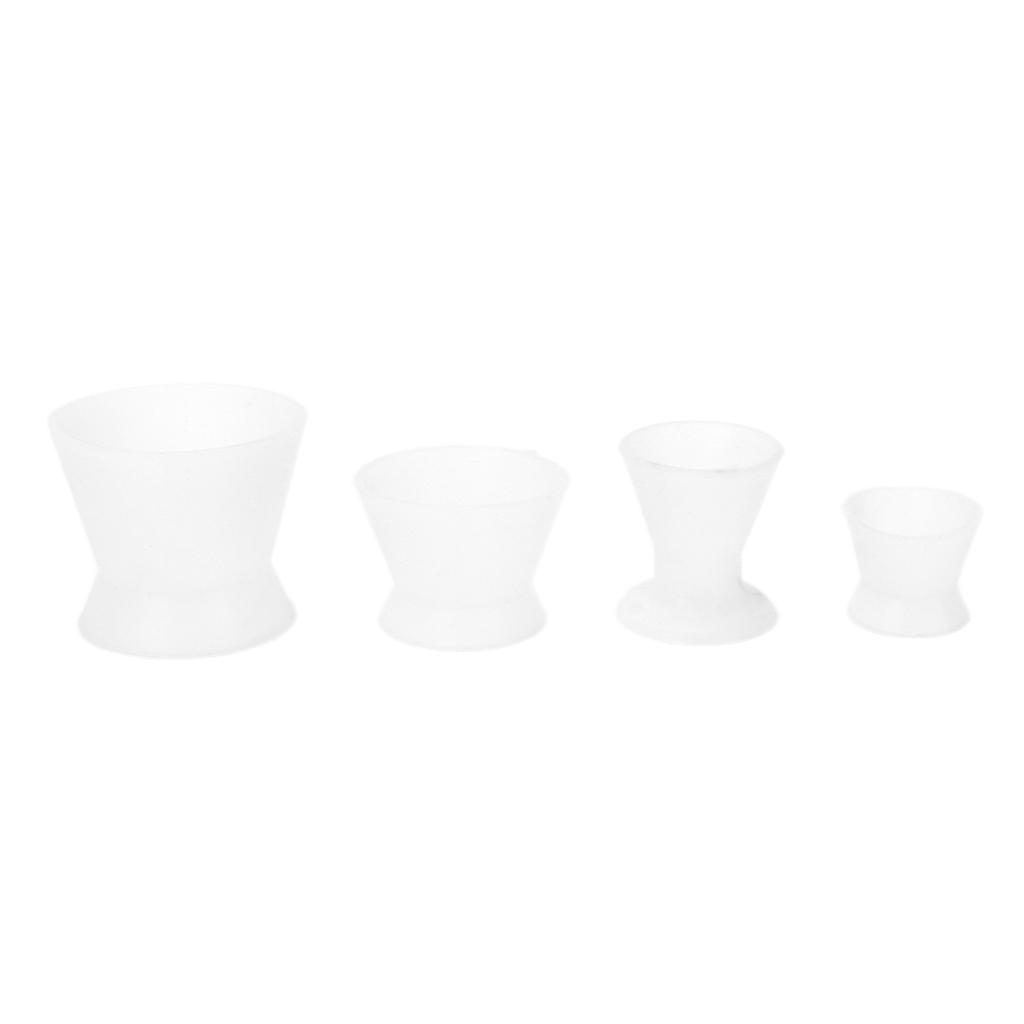 4pcs Professional Dental Laboratory Mixing Cup Silicone Dental Materials Mixing Bowl Set