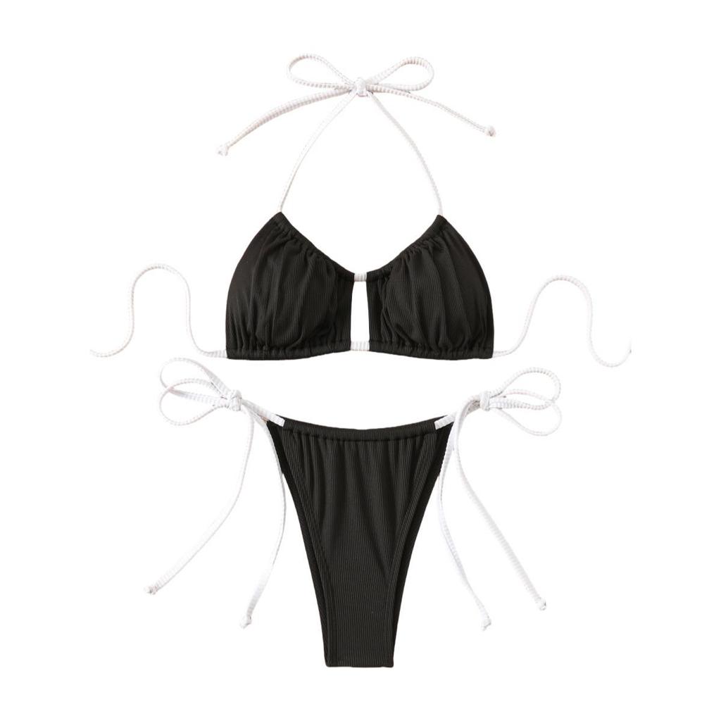 Women's All-Over Print Sexy Halter Tie Triangle Bikini Swimsuit