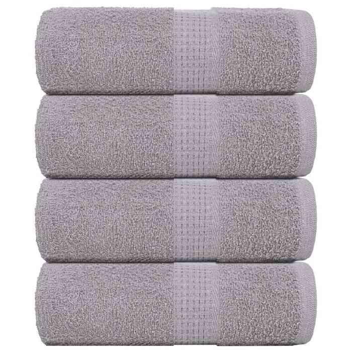 VidaXL Serviettes de toilette 4 pièces FROGN Gris 30 x 30 cm 100 % coton 136825