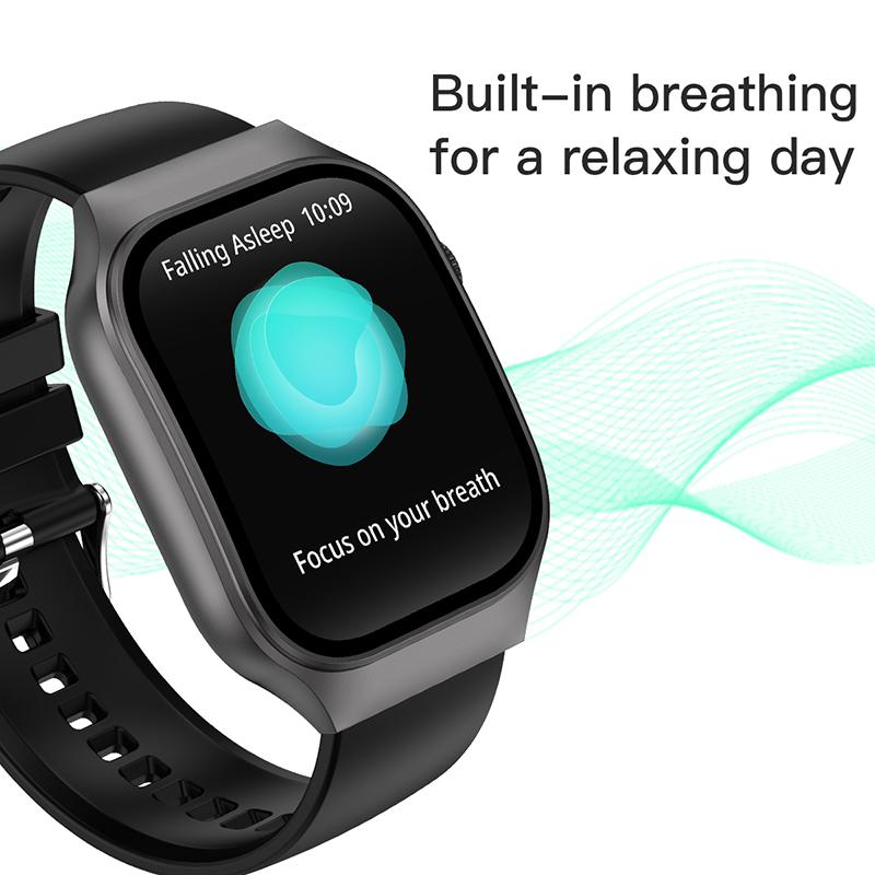 Zakrzywiony Smartwatch 2,01 cala Pełny Dotyk Smart Bransoletka Ćwiczenia na Świeżym Powietrzu Monitorowanie Tętna Smartwatch