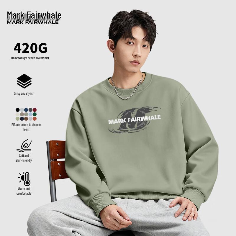 Mark Fairwhale Men s Loose Fit Fleece Lined Graphic Crewneck Sweatshirt XL