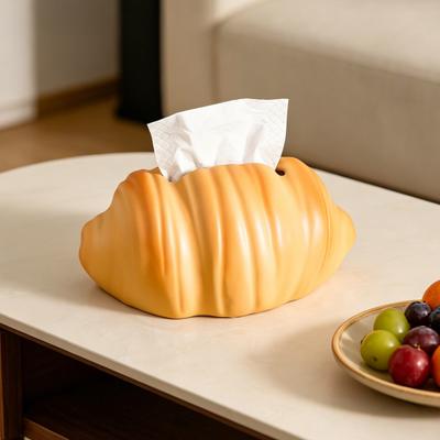 Realistic Croissant Shaped Tissue Box, with Precise Paper Exit Gaps, High-Quality Waterproof Durable Decorative Tissue Holder