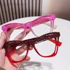 Fashion Butterfly Large Frame Anti-Blue Reading Glasses Hollow Flying Angle Design For Mid Elderly Women Color Matching Glasses