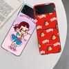 F-Fujiya M-Milky P-Peko C-chan Cartoon Phone Case For Samsung Z Flip 7 6 5G Galaxy Z Flip 5 4 3 Black Hard Cell Cover Luxury PC