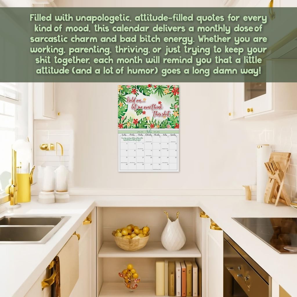 2026 Fuck This Shit: A Year of Sassy Attitude | 12 month Calendar for Tired, Fabulous Women | 12"x8" Floral