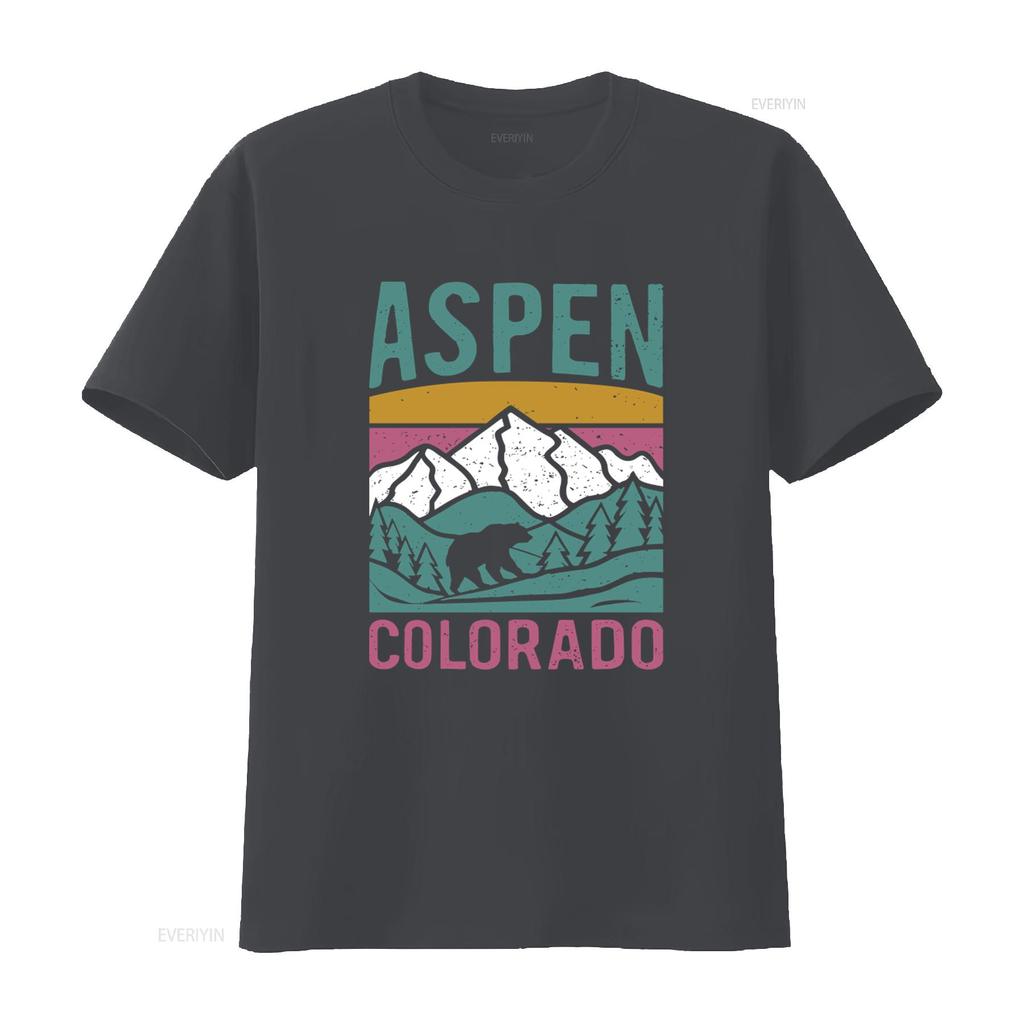 Aspen Colorado T Shirt Ski Winter Bachelorette Apres Trip Crewneck Resort Mountain Bear Print vintage Washed