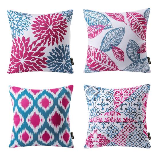 4ks Květina Leaf Throw Povlak na polštář Potah na polštář Rozkládací pohovka Auto Cafe Decoration