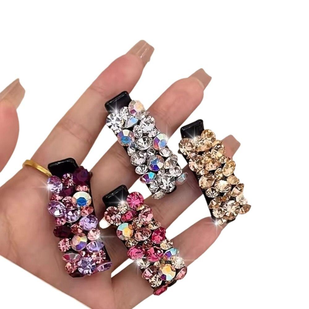 1pcs Colorful Rhinestone Duckbill Hairpin Acetate Material Small Side Clip Bangs Ponytail Holder