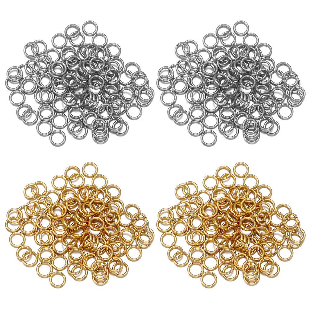 100-200Pcs Stainless Steel Open Single Loops Jump Rings Split Rings For Jewelry Making DIY Necklace Connectors Accessories