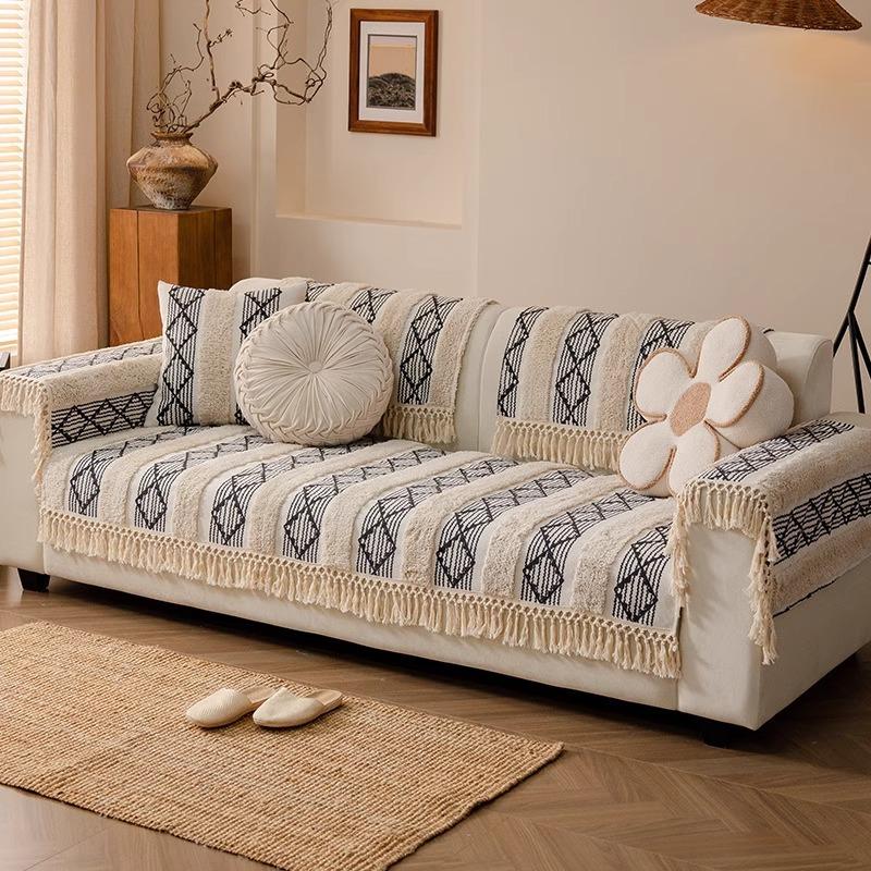 Vier Jahreszeiten Universal Dick Leinen Sofaüberwurf Katzenkratzfest Couchschoner Für Airbnb Möbel