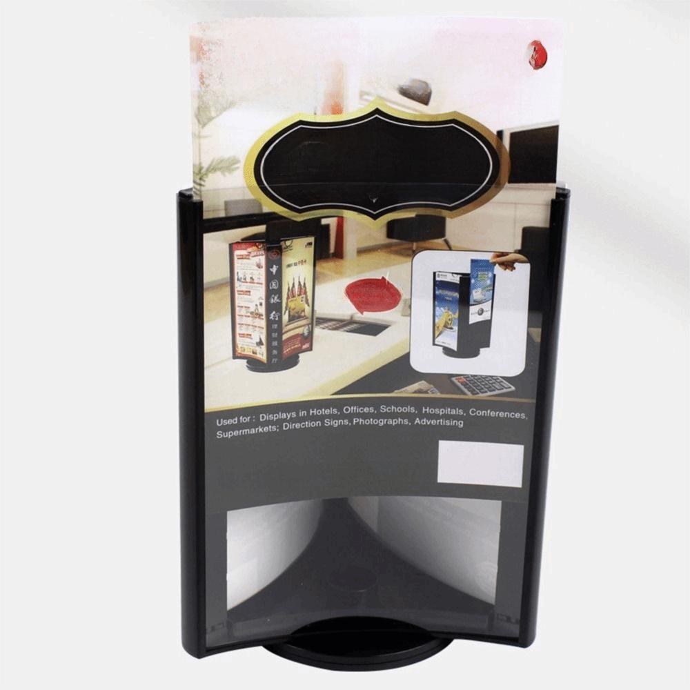 Transparent Menu Display Stand Three-Sided Vertical Price Tag Rack  Offices